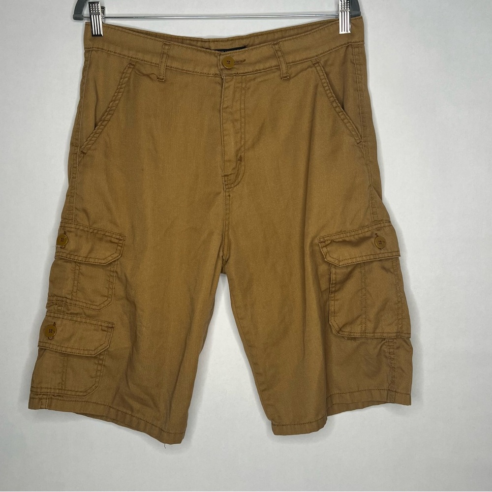 JEANETIX CARGO SHORTS 32 WAIST CAMEL BROWN SOFT STYLE STREETWEAR‎ RELAXED